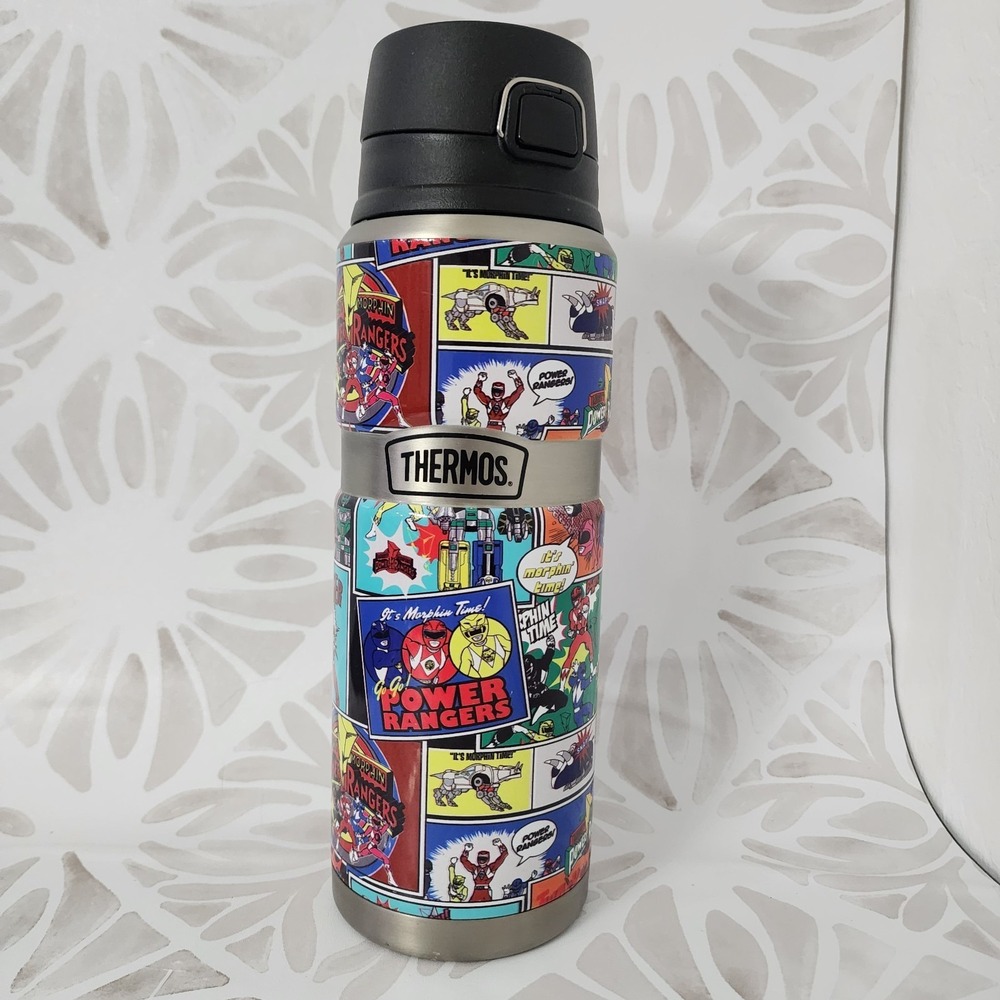Thermos Funtainer 12oz Stainless Steel Water Bottle Mighty Morphin Power Rangers
